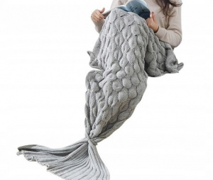 Odeja morska deklica - siva XL