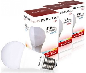ASALITE LED sijalka E27 9W 3000K 810lm