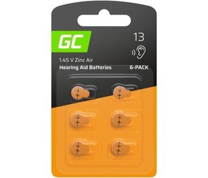 6 x baterija za slušni aparat Tip 13, P13, PR48, ZL2,.. 1,45V