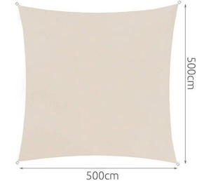 Kvadratno senčno jadro 5 x 5 m - bež barve