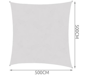 Kvadratno senčno jadro 5 x 5 m - sive barve