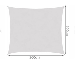 Pravokotno senčno jadro 3 x 2 m - sive barve