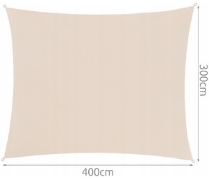 Pravokotno senčno jadro 4 x 3 m - bež barve