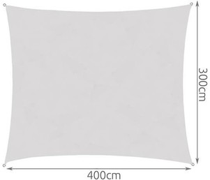 Pravokotno senčno jadro 4 x 3 m - sive barve