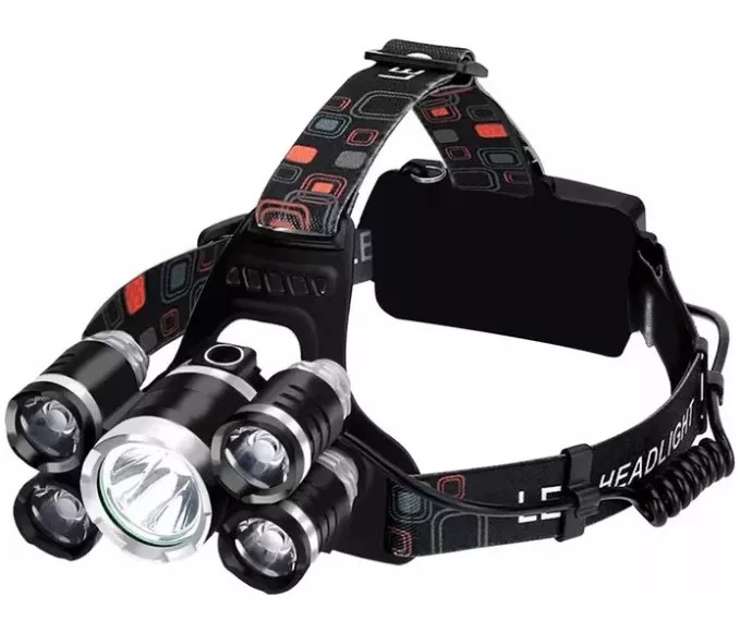 Naglavna svetilka s 5 LED svetili