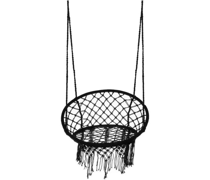 Viseči stol gnezdno črne barve