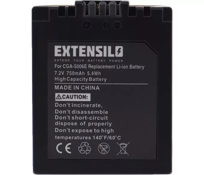 Baterija za Panasonic Lumix DCM-FZ7, DMC-FZ8,.. 7,2V 750mAh