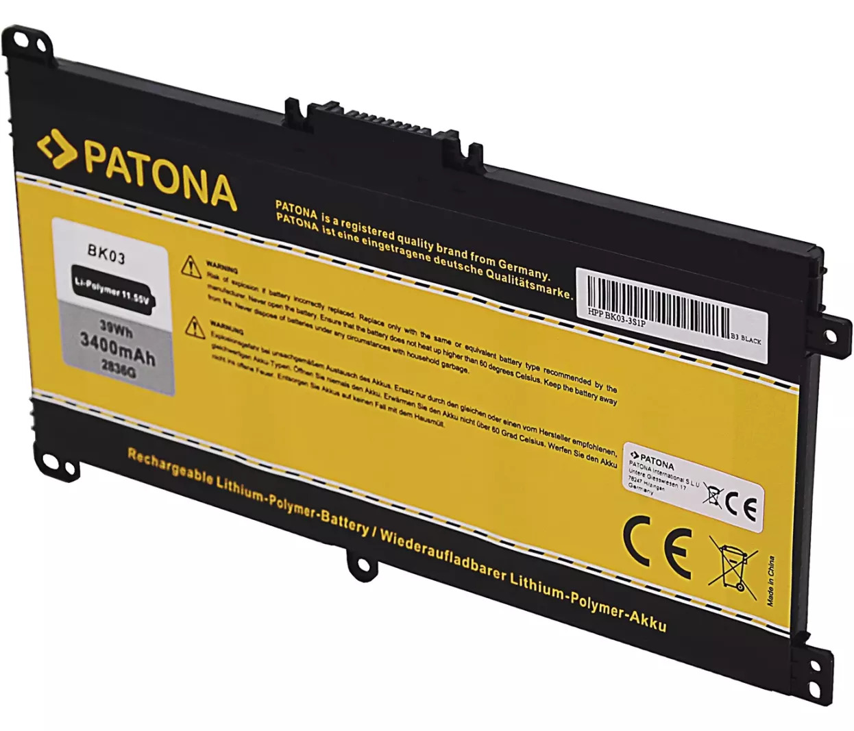Baterija za HP Pavilion X360 14-BA,.. - 11,55V 3400mAh