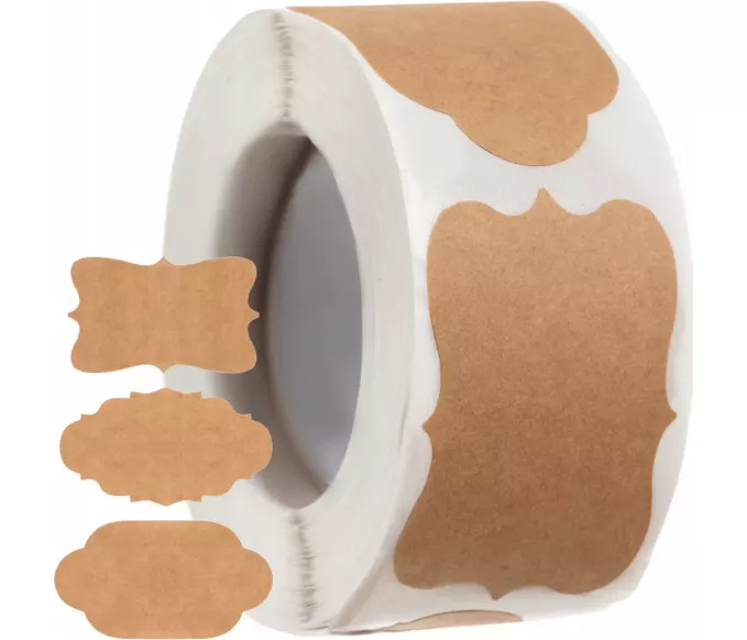 Samolepilne rjave etikete - 300 kom