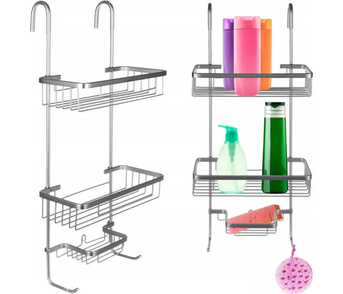 Viseča polica  za tuš - srebrna