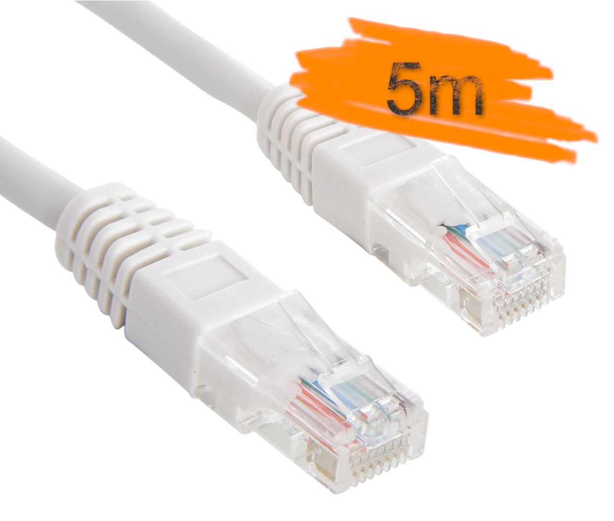 CAT5E UTP LAN kabel RJ45 5m - bele barve