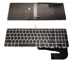 Tipkovnica za HP EliteBook 755 G3, 850 G3, 850 G4,.. srebrna, osvetljena