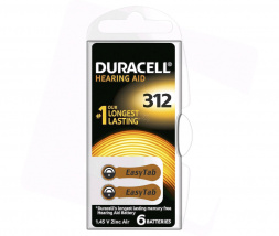 Duracell baterije za slušni aparat - DA312, 6 kos