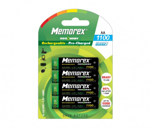 Memorex polnilne AA baterije 1100mAh - 4 kos