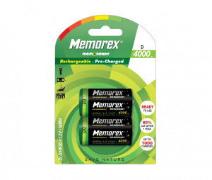 Memorex polnilne D baterije 4000mAh - 2 kos