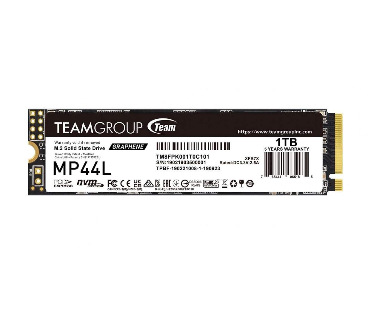 Teamgroup 1TB M.2 NVMe SSD 2280 MP44L PCIe4x4