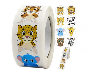 Nalepke živalce 2,5cm - 500 kos