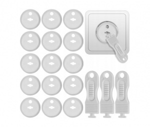 Varovala za vtičnice - bele, 15 kos