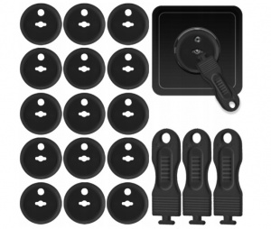 Varovala za vtičnice - črne, 15 kos