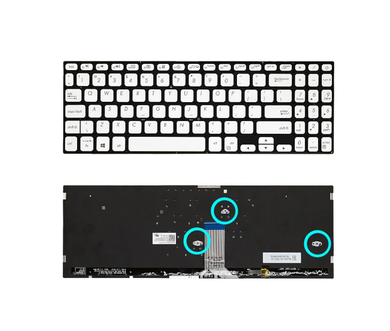 Tipkovnica za Asus VivoBook S15 S530, S530F, S530U,..  osvetljena, srebrna