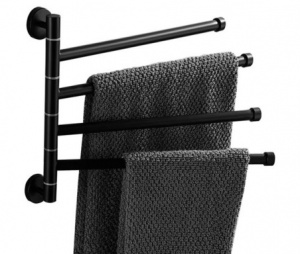 Stojalo za kopalniške brisače – črno