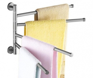 Stojalo za kopalniške brisače – srebrno