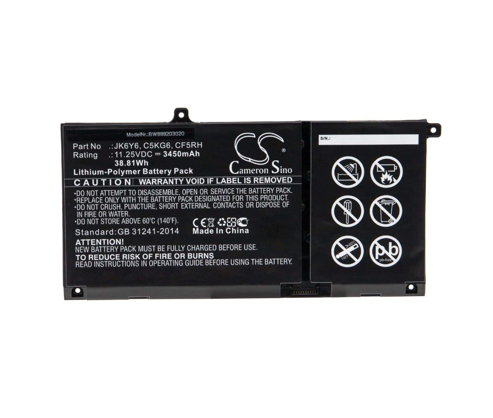 Baterija za Inspiron 14 5000 5400, 5401, 5402,.. 11,25V 3450mAh