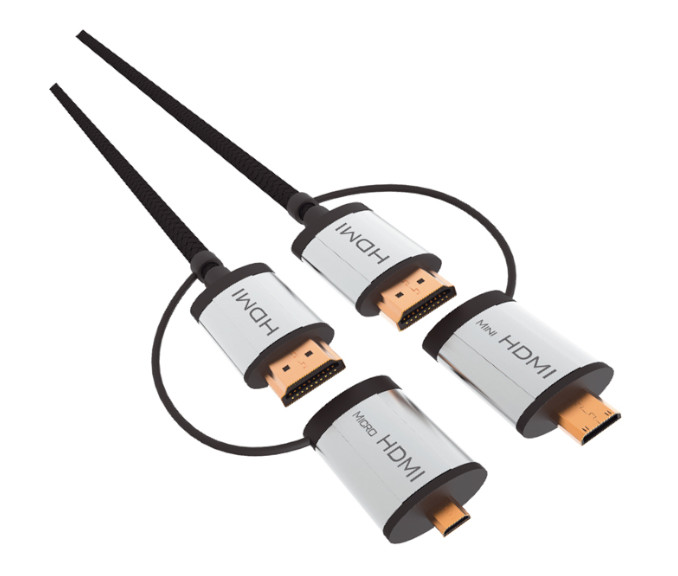 Kabel HDMI 1.4 1,5m z micro in mini adapterjema