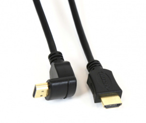 Kabel HDMI 1.4 3m črn – 90 stopinski