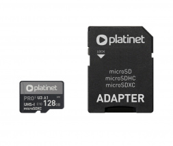 Platinet microSDXC Secure Digital 128GB C10 s SD adapterjem