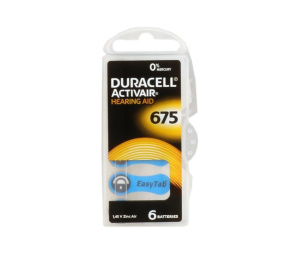 Duracell 675 EasyTab baterija za slušni aparat – 6 kos