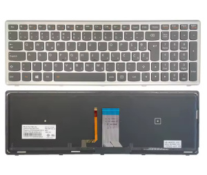 Slovenska tipkovnica za Lenovo IdeaPad U510 Z710 - osvetljena, srebrn okvir
