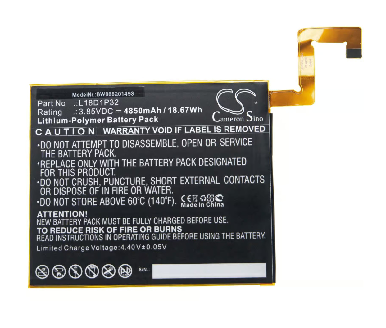 Baterija za Lenovo Smart Tab M10 / TB-X605 L18D1P32 - 3,85V 4850mAh
