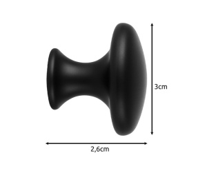 Pohištveni ročaji Ruhhy 30 mm - mat črna, komplet 10 kosov