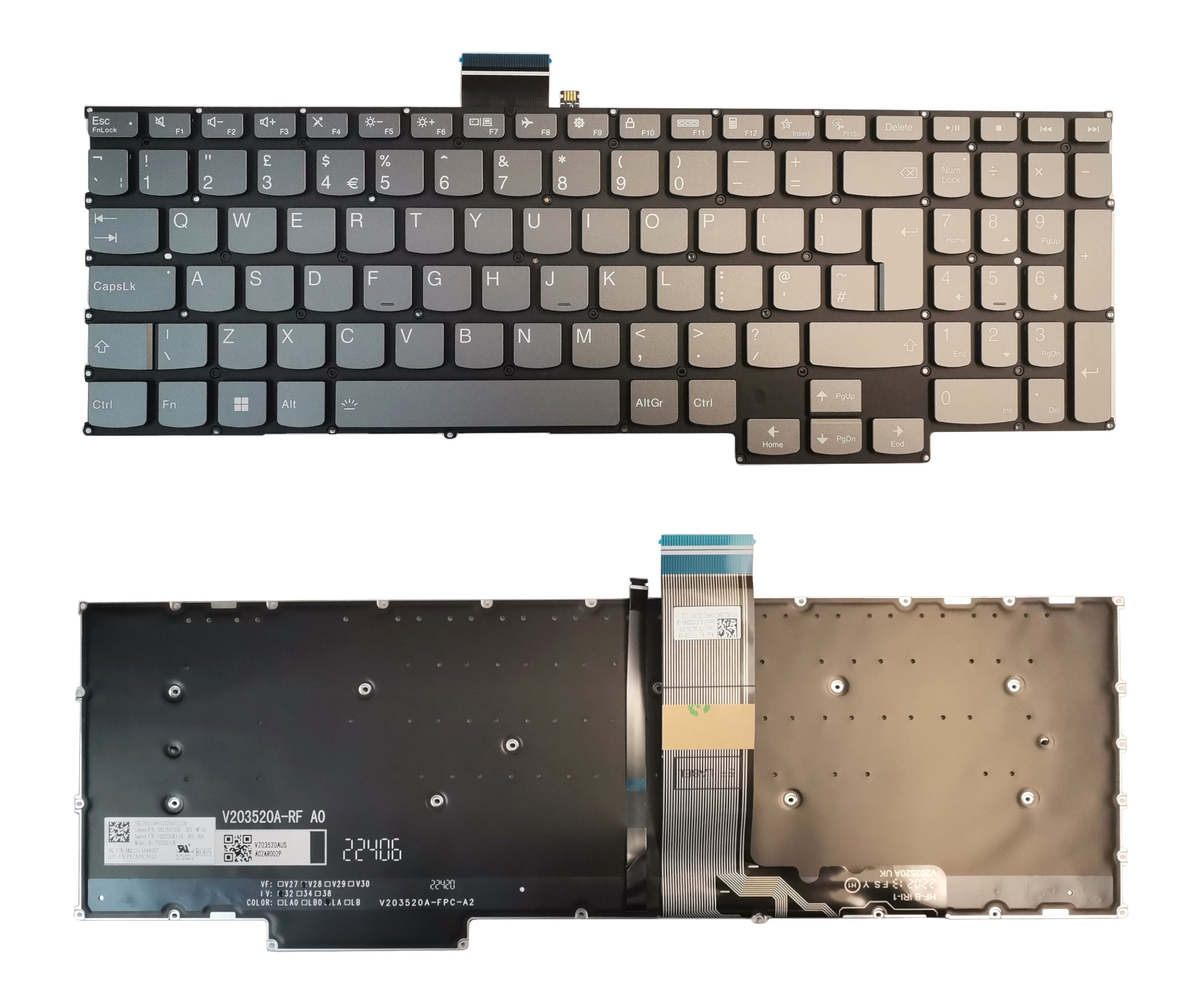 Tipkovnica za Lenovo ThinkPad 16P G2 ACH  - UK, osvetljena, F10-ključavnica