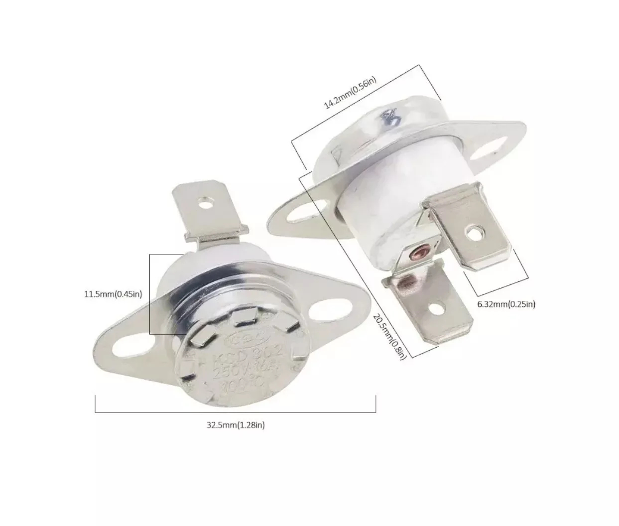 Termično stikalo KSD302 16A 250V 100C NO