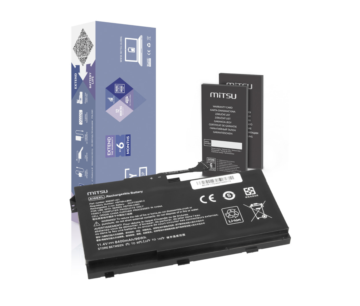 Mitsu baterija za HP ZBook 17 G3 ­– 8400mAh