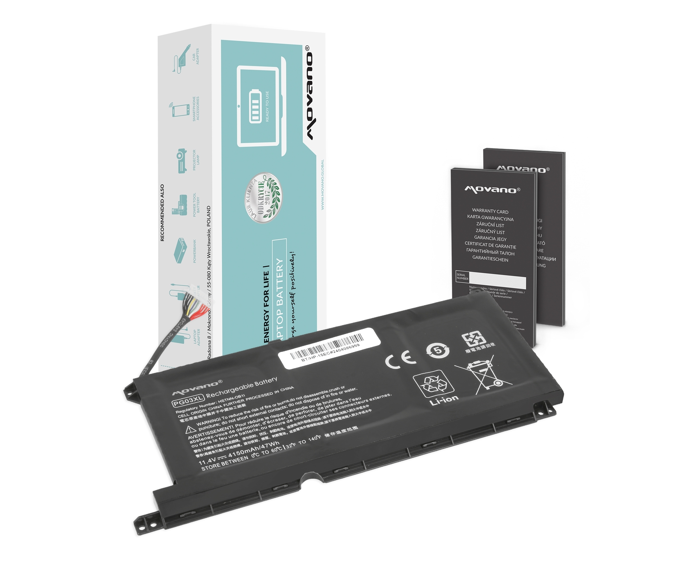 Movano baterija PG03XL prenosnik HP – 4150mAh