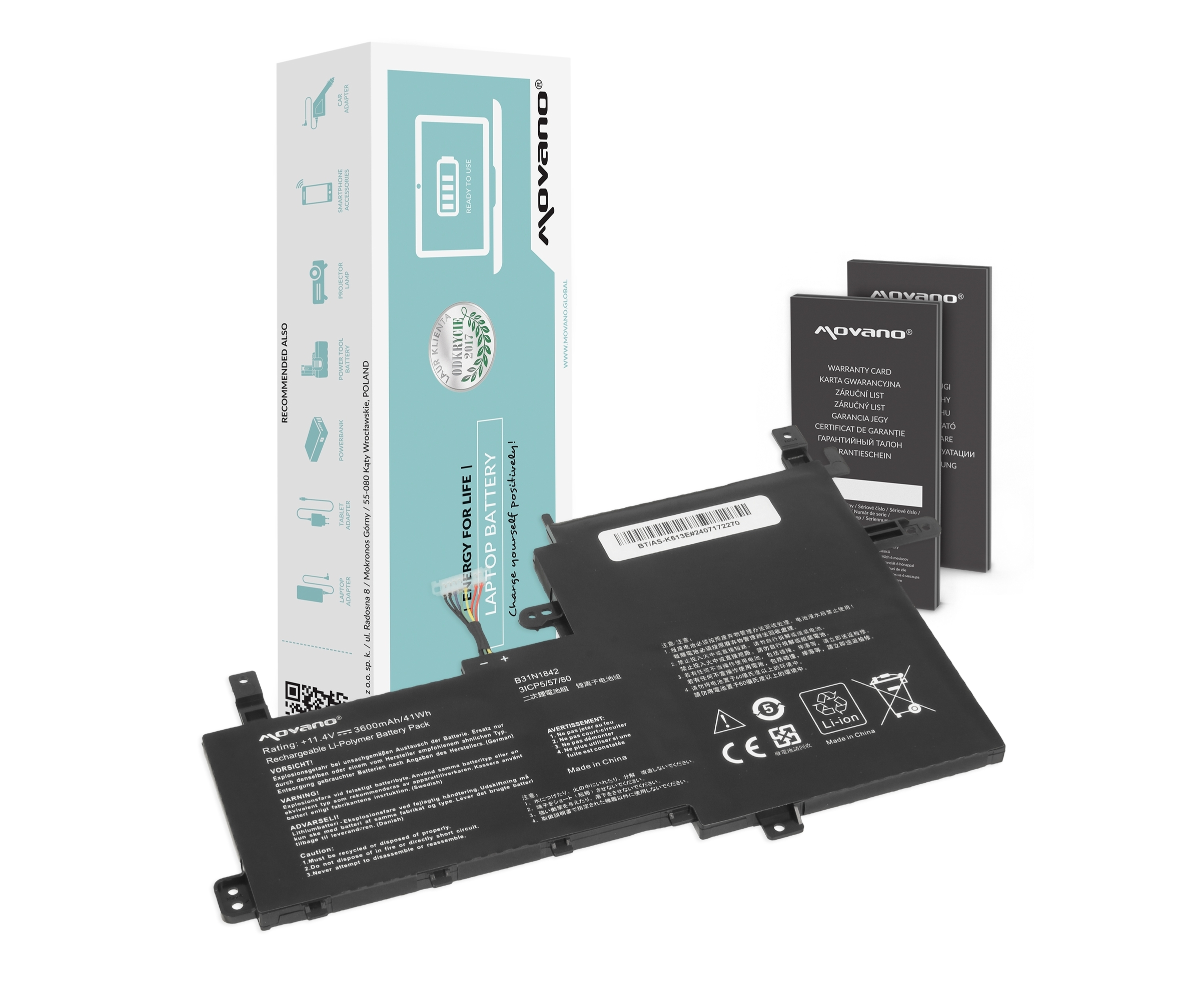 Movano baterija za Asus Vivobook K513E, M513I, S513E, V531FA – 3600mAh