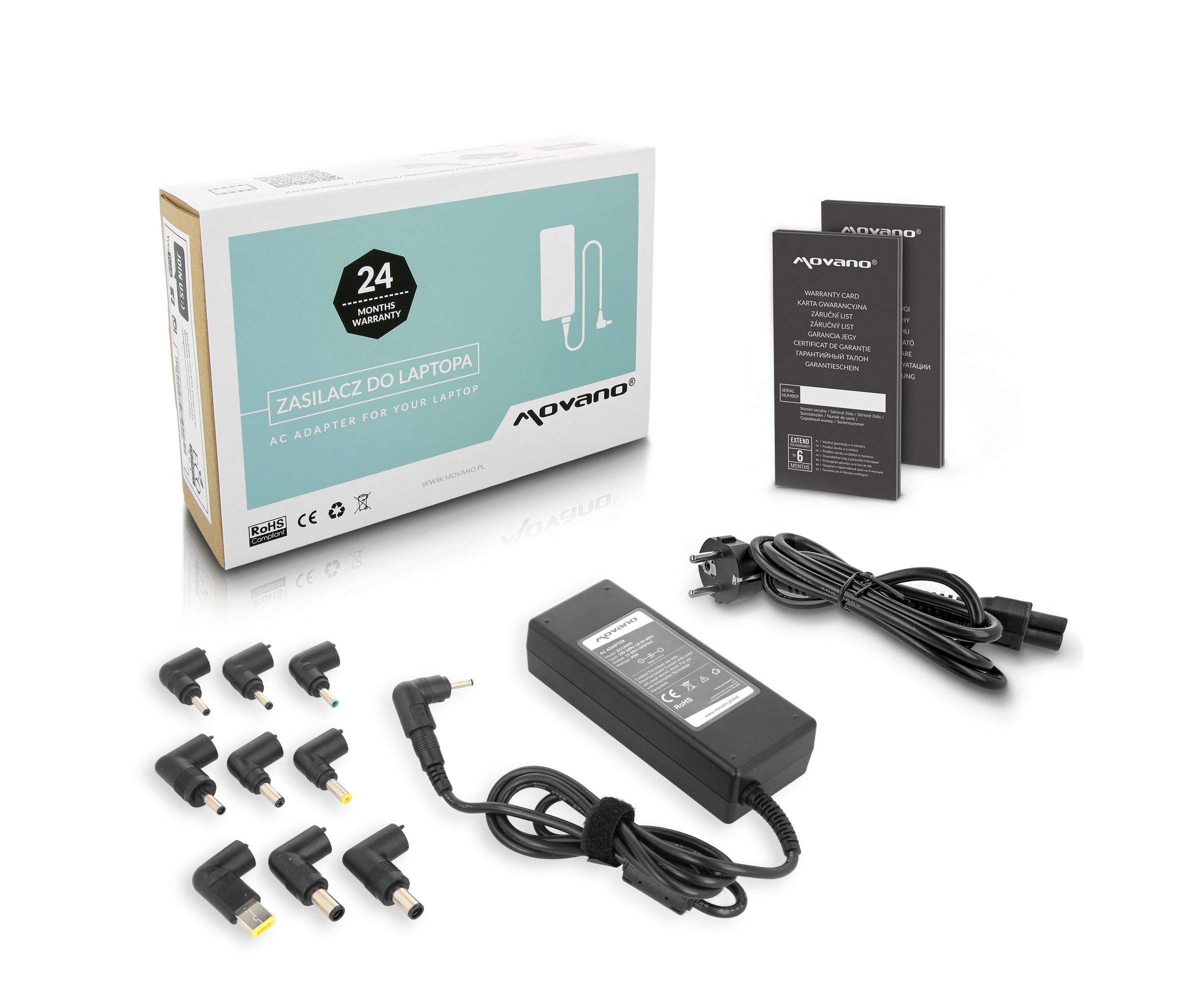 Movano Univerzalni napajalnik za prenosnike 90W - 10 konic