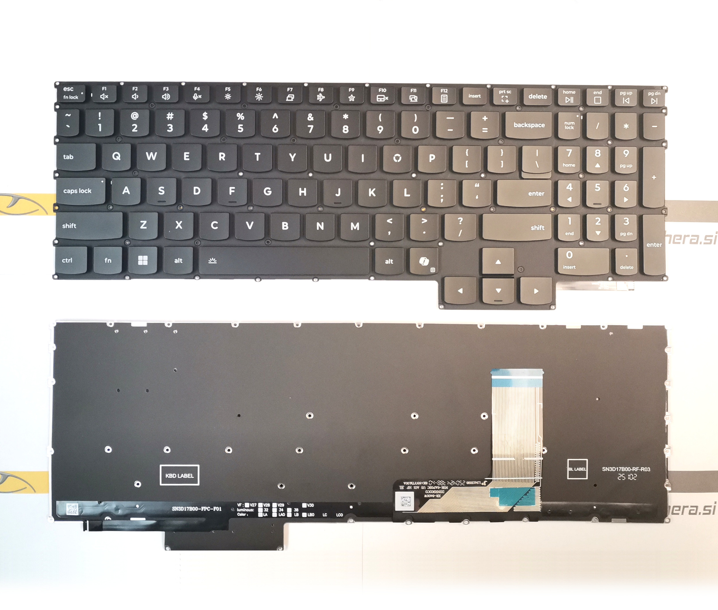 Tipkovnica za Lenovo 15IRX10 (83JE) – bela osvetlitev