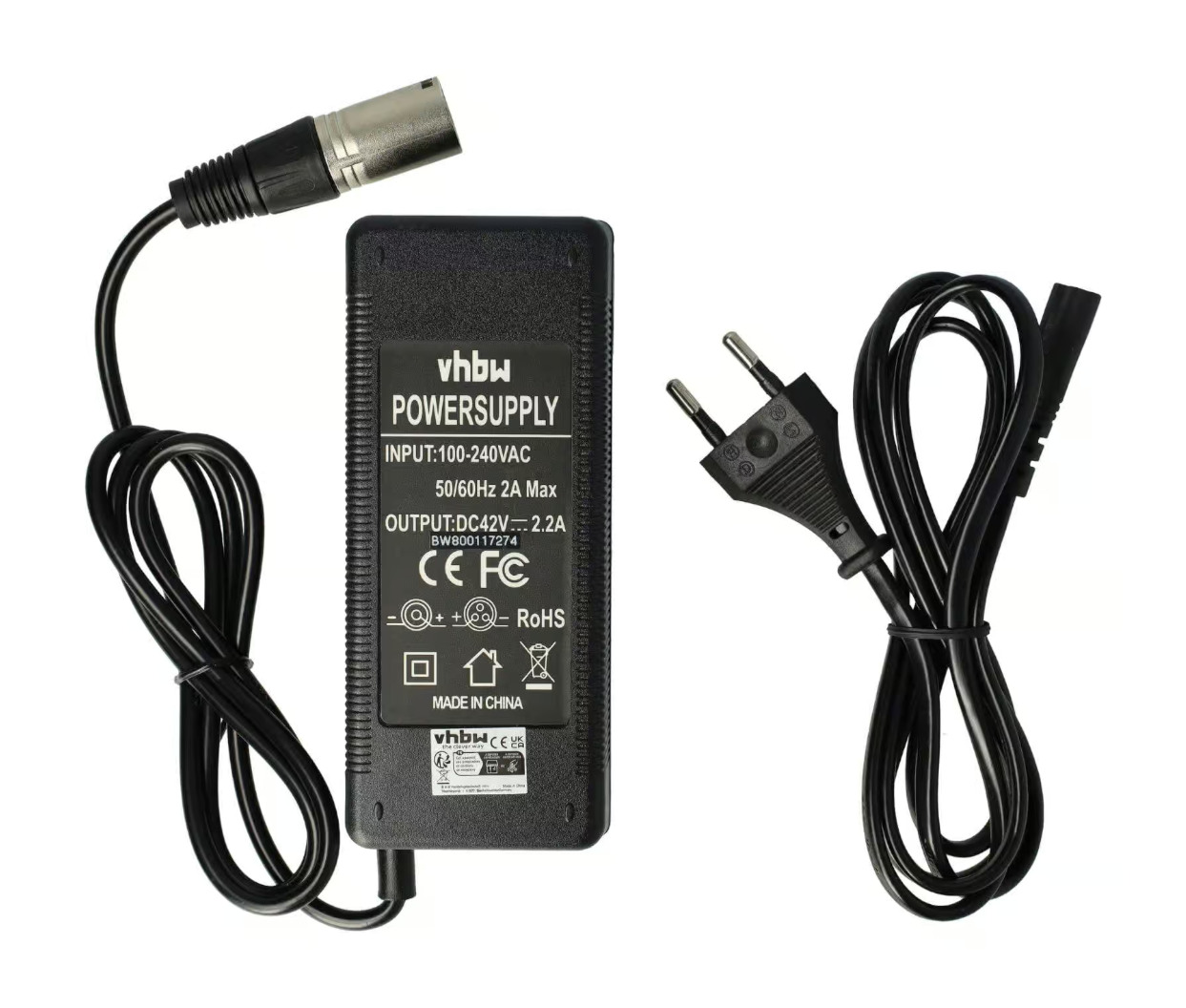 Polnilec za električno kolo Prophete, Kreidler, Zündapp, Curtis z 36V baterijo - 42V, 2.2A, 3 pin XLR