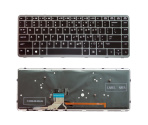 Tipkovnica za For HP Elitebook Folio 1040 G1, 1040 G2 - srebrn okvir, črne tipke