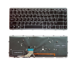 Tipkovnica za For HP Elitebook Folio 1040 G1, 1040 G2 - srebrn okvir, črne tipke