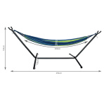 Vrtna viseča mreža 200 x 150 cm s stojalom – modra