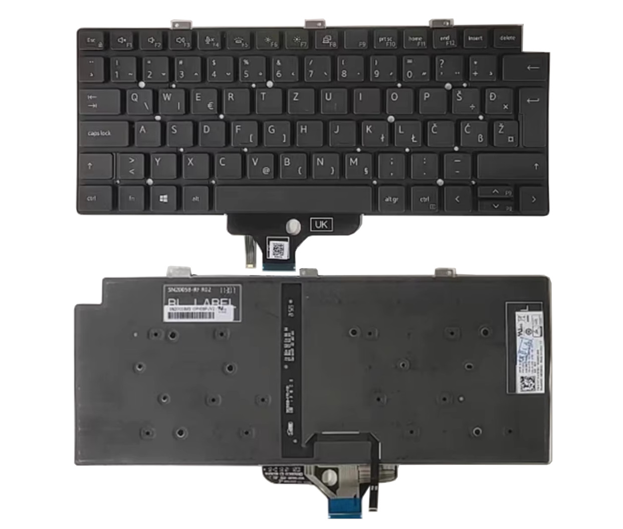 Slovenska tipkovnica za Dell Latitude 5320 5340 P182G, 7320 7330 P133G P134G - temno siva, osvetljena