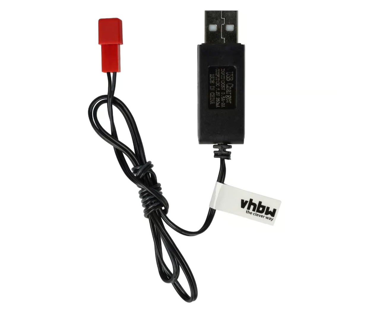 USB polnilec z RC baterije z JST priključkom - 60cm 7,2V 250mA